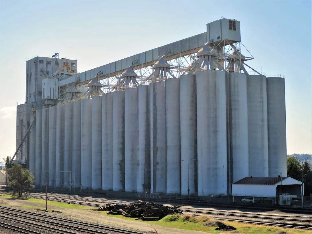 farmer reviewing basis and local pricing at grain elevator